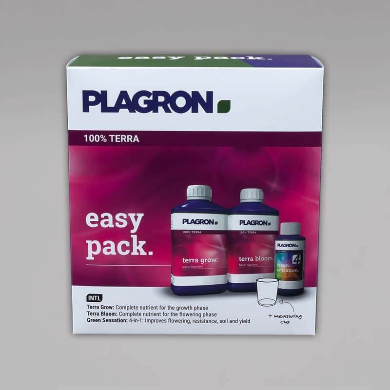 Plagron Easy Pack 100% Terra Düngeschema Dosierungsübersicht