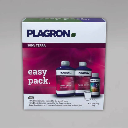Plagron Easy Pack 100% Terra Düngeschema Dosierungsübersicht
