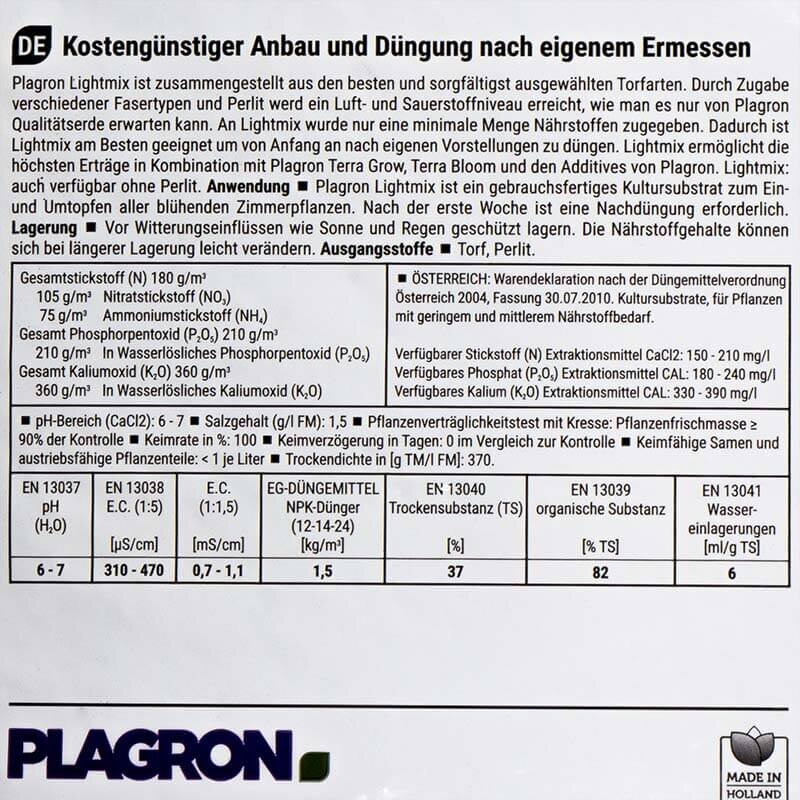 Plagron Lightmix 50L Sack Rückansicht