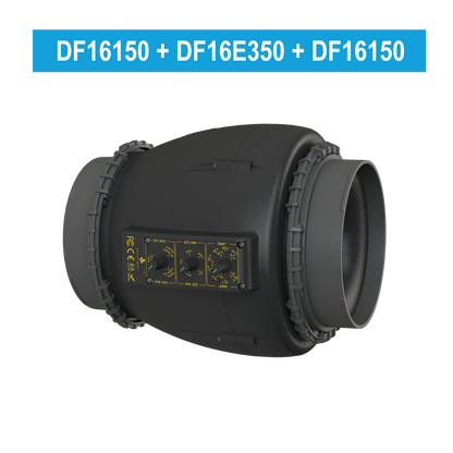 DF16E350 mit separat erhältlichen 150-mm-Schlauchadaptern