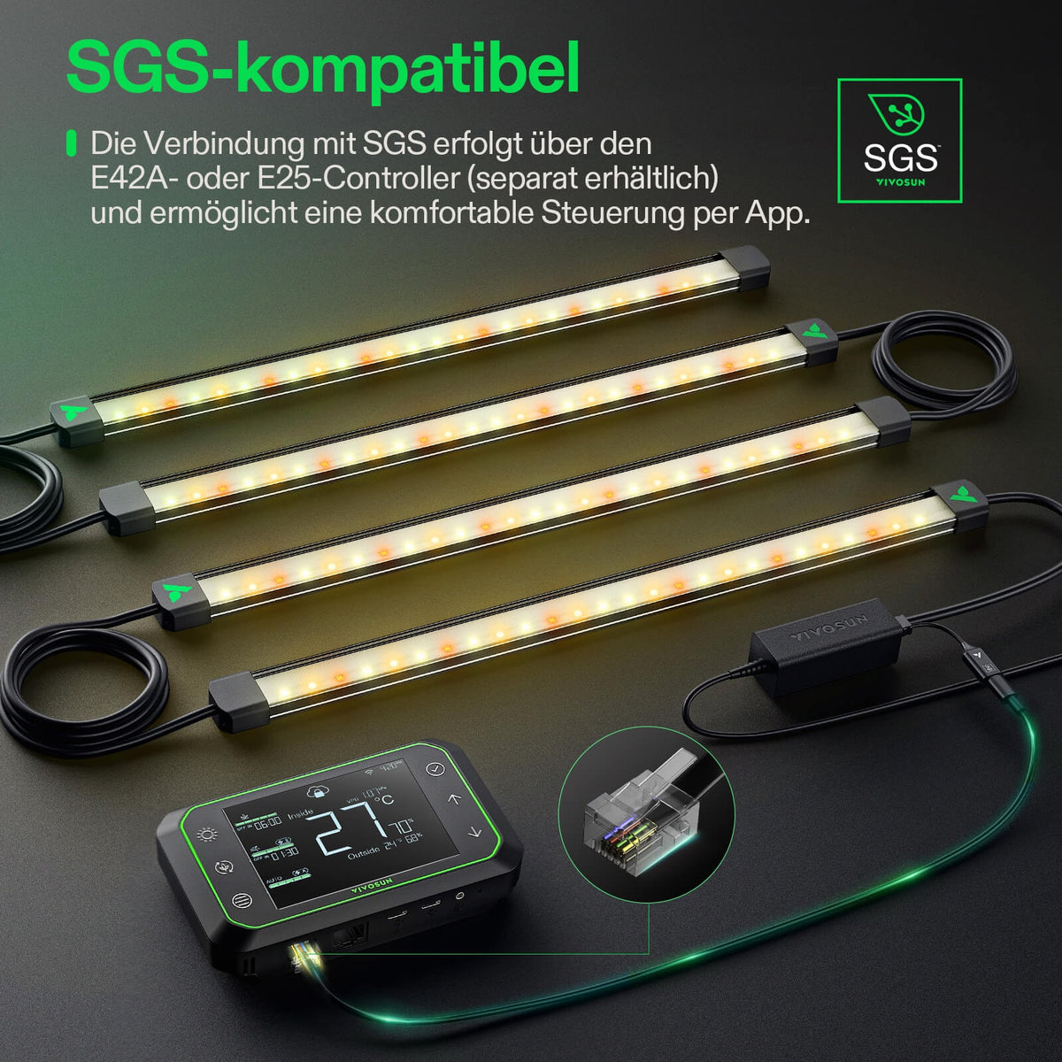 Vivosun LumaRay LED-Seitenbeleuchtung, 4 oder 8 Leisten – Herstelleransicht 7 (4 Leisten)