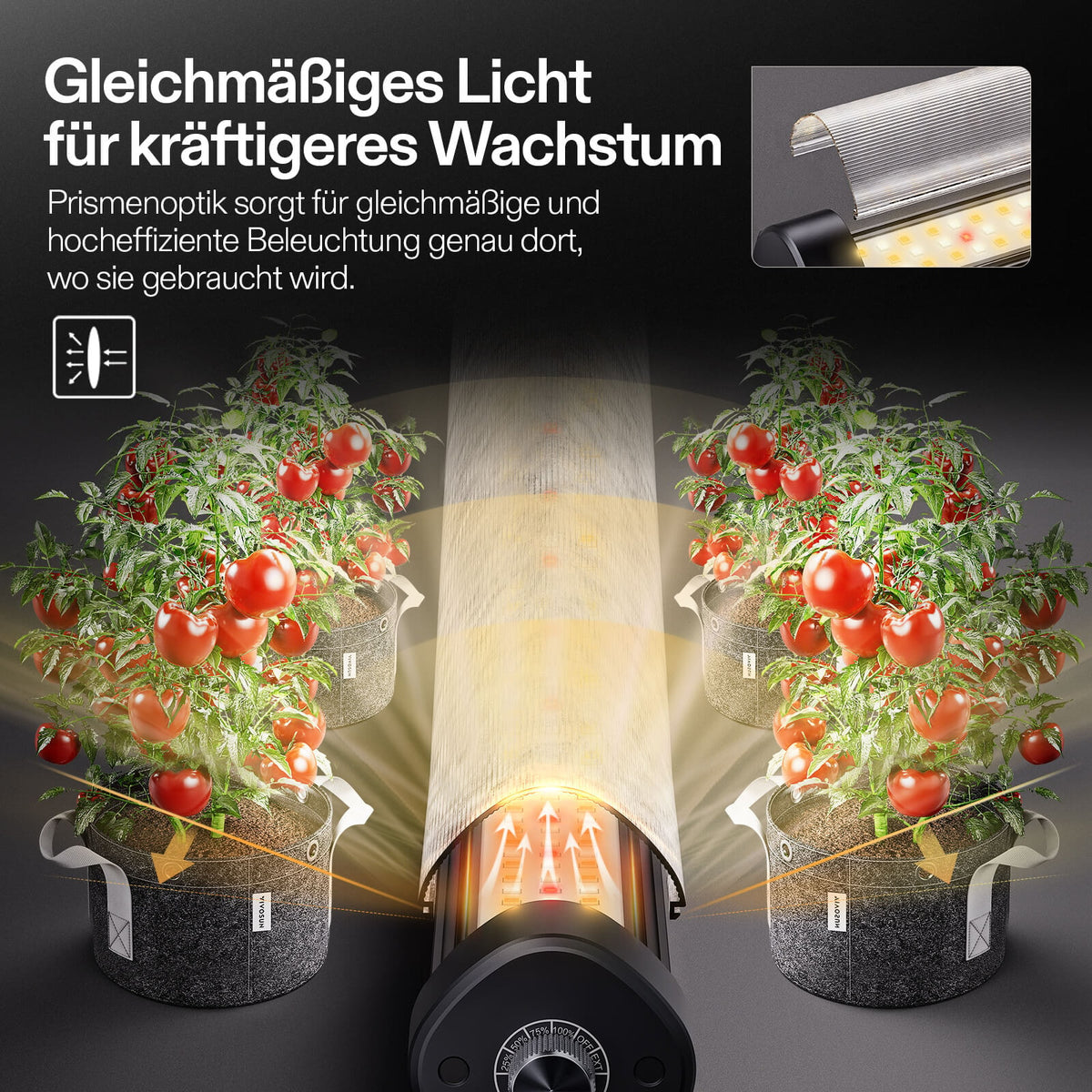 Vivosun LumaRay Under Canopy LED-Zusatzlicht 100W – Herstelleransicht 5