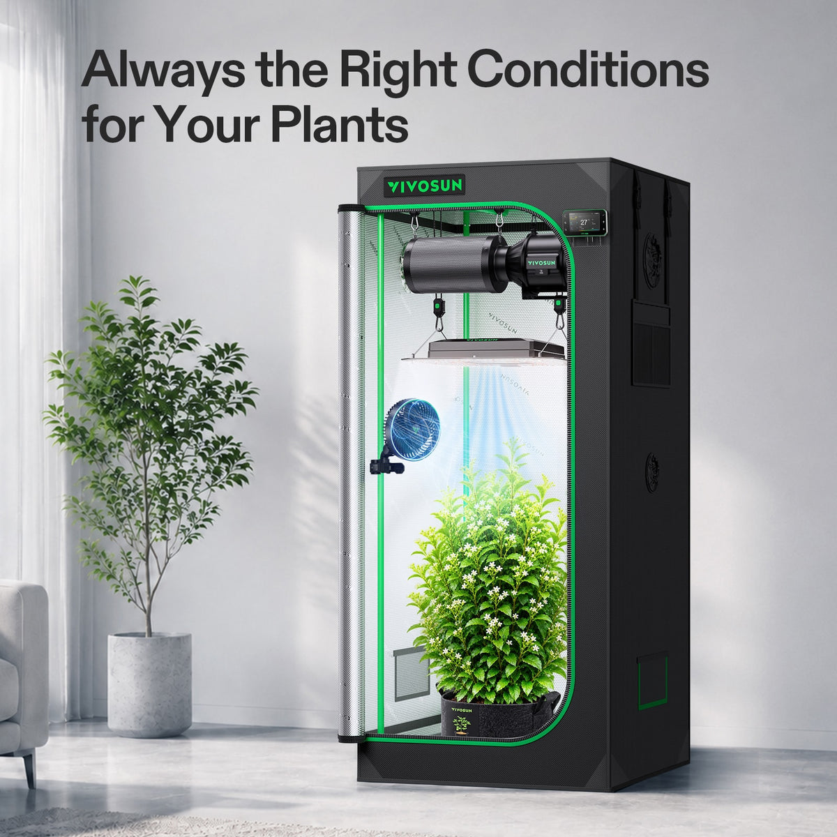 Vivosun Pro G2 Growbox Komplettset 70x70x160cm 180W – Herstellerinformation und Anwendungsbeispiel