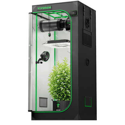 Vivosun Pro G2 Growbox Komplettset 70x70x160cm 180W – Anwendungsansicht mit Beispielpflanzen