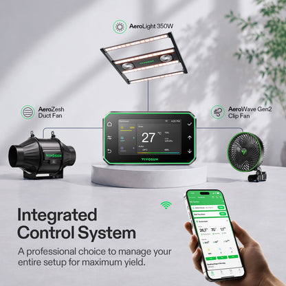 Vivosun Pro G2 Growbox Komplettset 100x100x180cm 350W – Herstellerinformation zur Beleuchtung und Steuerung