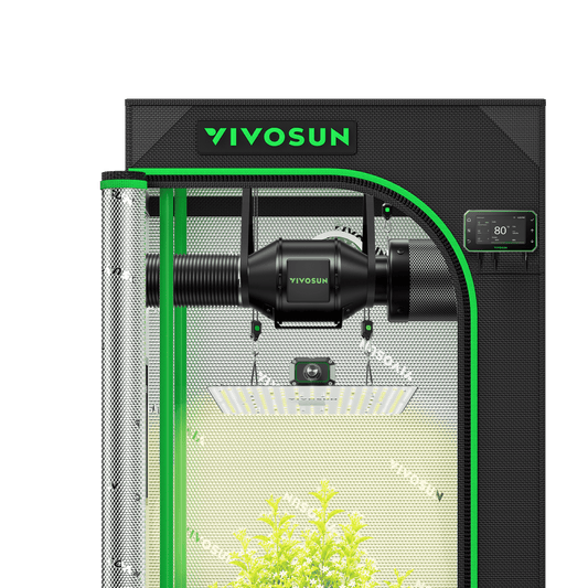 Vivosun G2 Growbox Komplettset 60x60x120cm 100W – Produkt- und Anwendungsansicht, Pflanzen als Beispiel