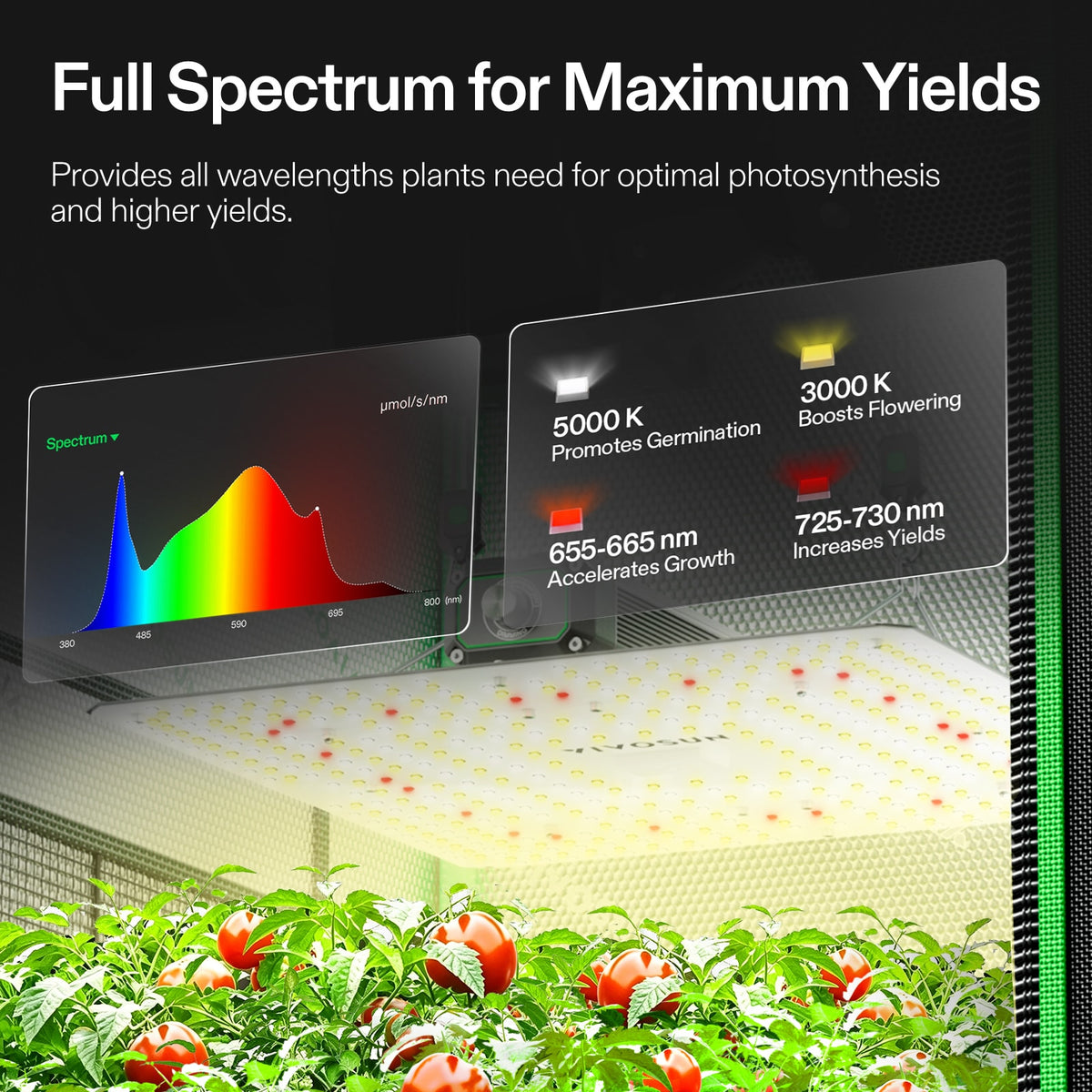 Vivosun G2 Growbox Komplettset 70x70x160cm 150W – Herstellerinformation zur Beleuchtung und Steuerung